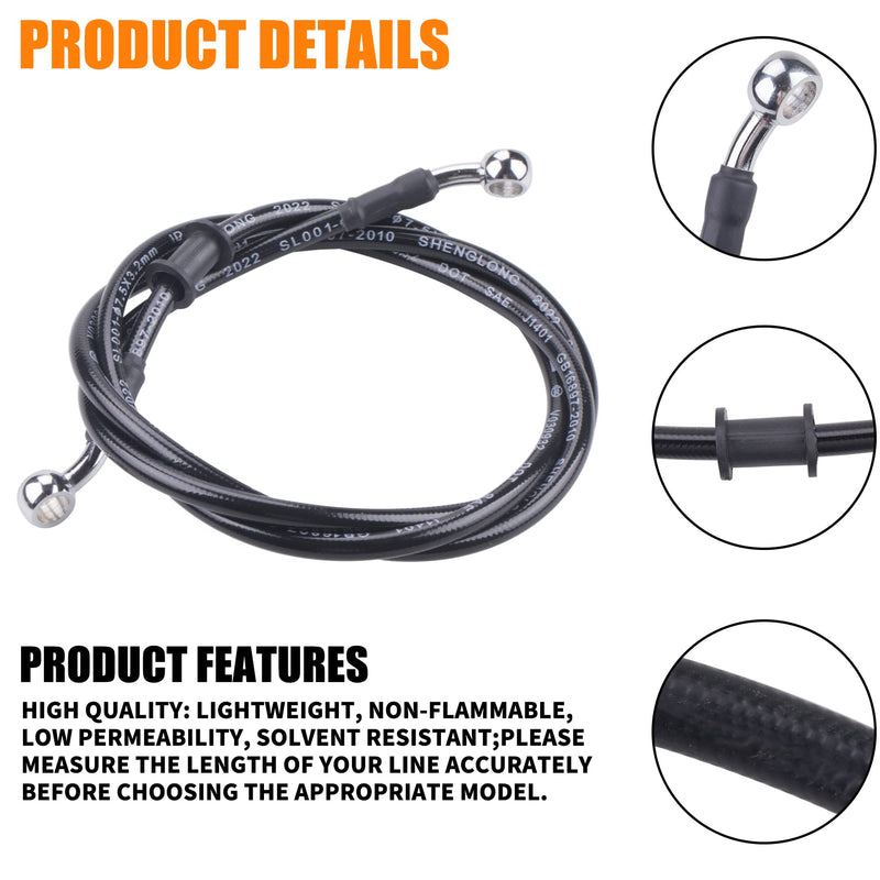 Motorcycle Hydraulic Brake or Clutch Line Hose for Motorcycle Dirt Bike ATV Moped Scooter,etc.Banjo Bolt 2PCS(Length 1.5m/4.92ft)