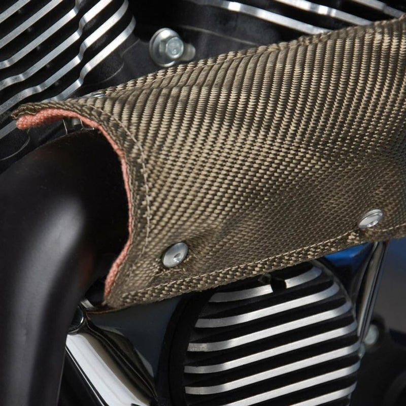 13.7" x 6" Titanium Pipe Shield, Exhaust Heat Shield, Two-layer Material Design, Heat Protection up to 1350°F