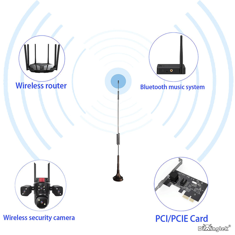 2-Pack 6.5ft 3g 4g LTE SMA Magnetic Antenna, Compatible with Hunting Game Router Network Card IP Camera Video Security Camera Cellular Camera Spring 4G Antenna 2-pack 2 meters SMA 4G LTE Antenna