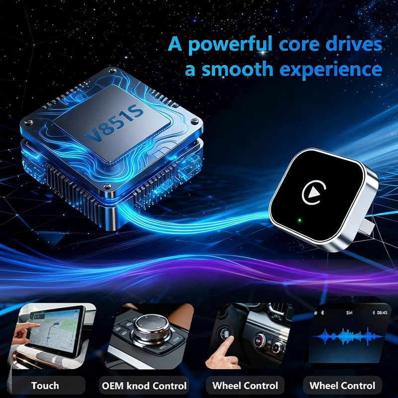 Wireless CarPlay Adapter for iPhone, Android, 2026 Upgrade Convert Wired to Wireless Apple CarPlay Adapter, Mini Size USB Stable Control, Plug and Play