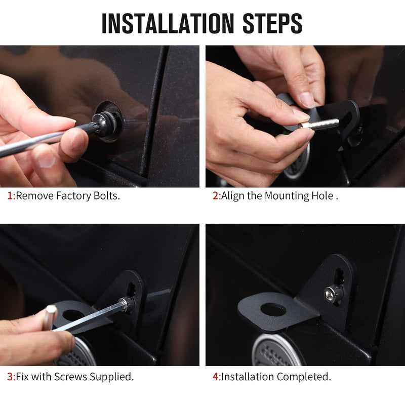 Jimen Compatible with 2007-2022 Jeep Wrangler JK JL, CB Radio Antenna Mount Bracket, Driver Side
