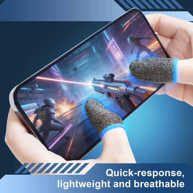 10 piece Gaming Finger Covers, Lightweight Gaming Finger Covers for e-Sports, Suitable for All Touchscreen Devices, Ultra-Thin Design with Fiber Material, Smooth Touch,Mobile accessor