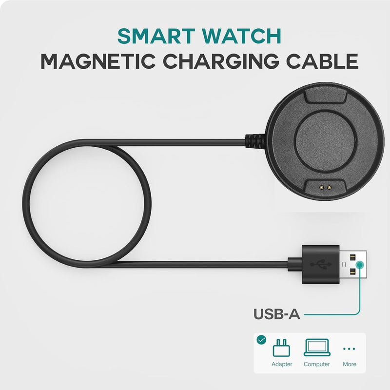 Compatible for KOSPET Tank T3 Ultra Charger, USB Charging Cilp Dock Replacement Charging Compatible for KOSPET, AMAZTIM Tank T3, T 3 Ultra Smart Watch (Black+Black) Black+Black