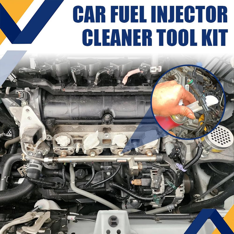4Pcs Fuel Injector Cleaner Kit, Universal Fuel Injector Flush Cleaner Adapter DIY Cleaning Tool Kit with Test Lead, 12V Fuel Injector Cleaning Kit for Car Fuel Injector Tester Fuel Pump Pressure Test