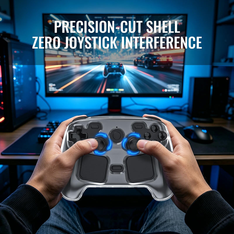 Clear Protective Case for Steam Controller 2026, Crystal Case Cover, Transparent PC Hard Shell All-Around Protective/Anti-Scratch Finish &Shockproof