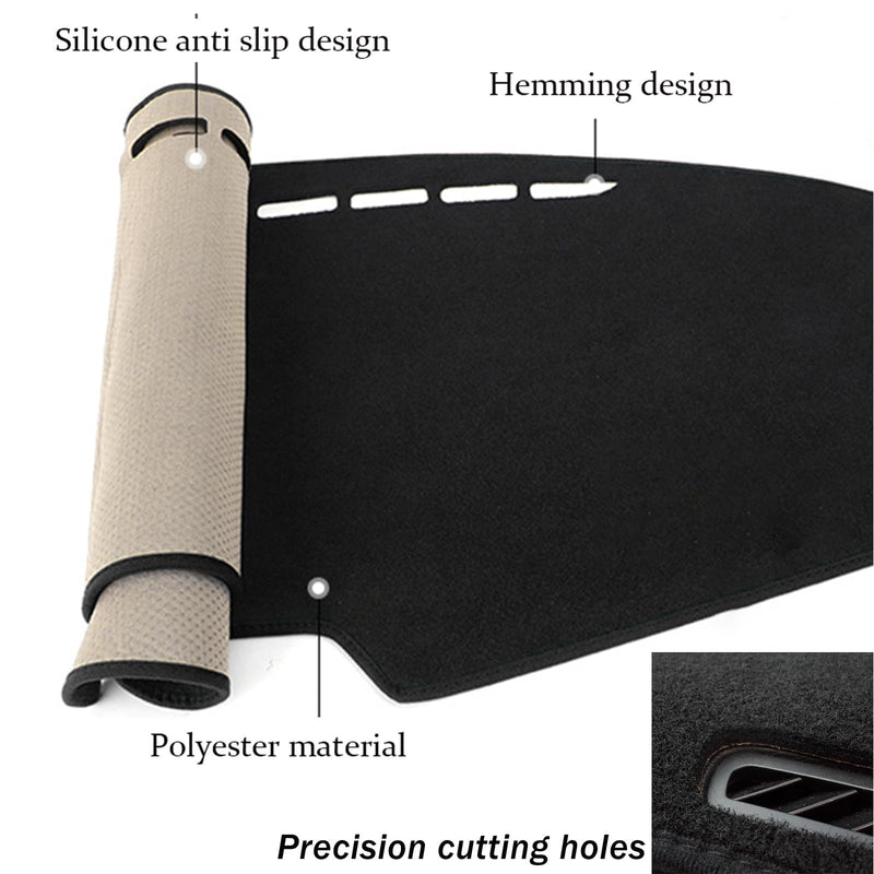 Dashboard Mat Cover for Jeep Compass 2022-2025 Nonslip Center Console Sunshield Glare UV Rays Protector Accessories