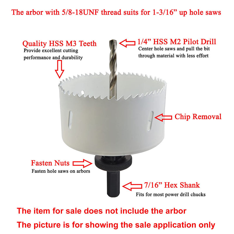 MaxTool 6" Bi-Metal Hole Saw 152mm Cobalt High Speed Steel M42 Bimetal Holesaw with 1.5" Deep 5/8-18 Thread for Metal Wood Plastic; BM42W38R600 6"