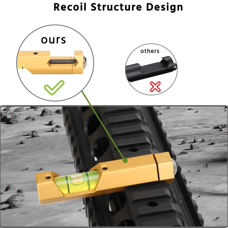 Scope Bubble Level Picatinny Level Scope Leveling Kit Professional Design High Precision (Gold) Gold