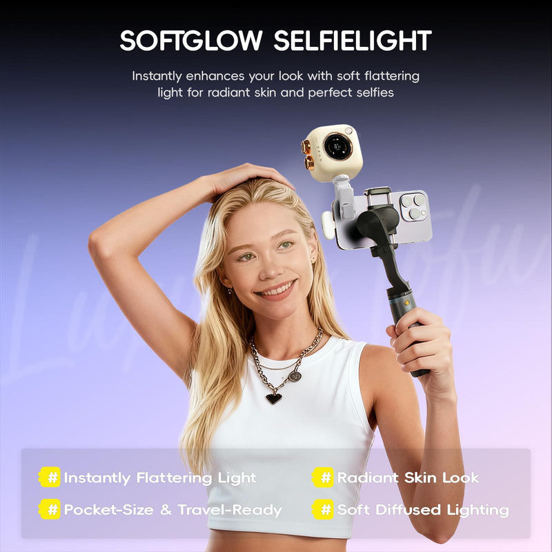 PHOTOOLEX Selfie Light, Portable LED Video Light, Soft Glow Fill Light | with Clip & Mini Tripod, CRI 96+/2500K-9900K/2000mAh Battery, for Phone Webcam Laptop Photo Makeup, Gift for Friends
