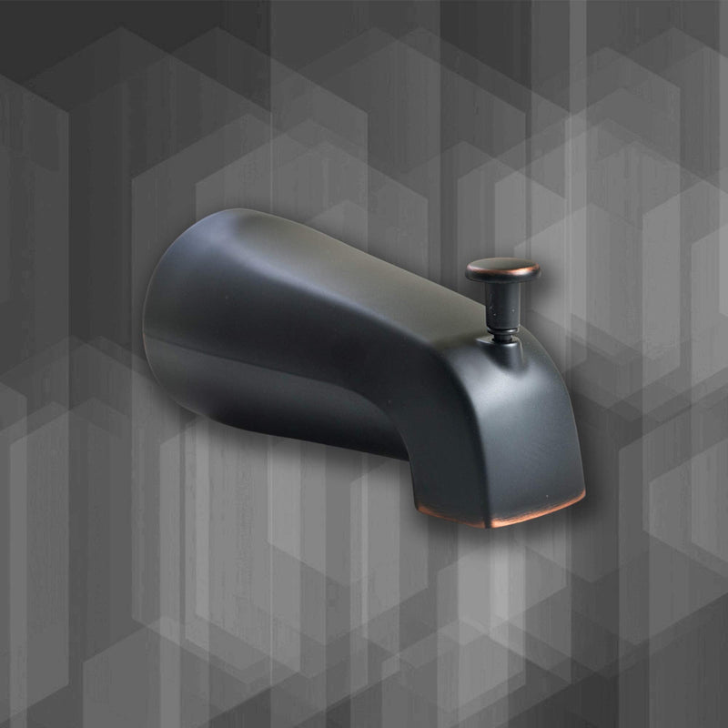 SENTO Oil Bronze Universal Bathroom Tub Spout with Diverter, Durable Heavy Duty Metal Bathtub Faucet with Shower Diverter - 4 Inches 1/2" IPS Inside Thread, Oil-Rubbed Bronze Oil Rubbed Bronze