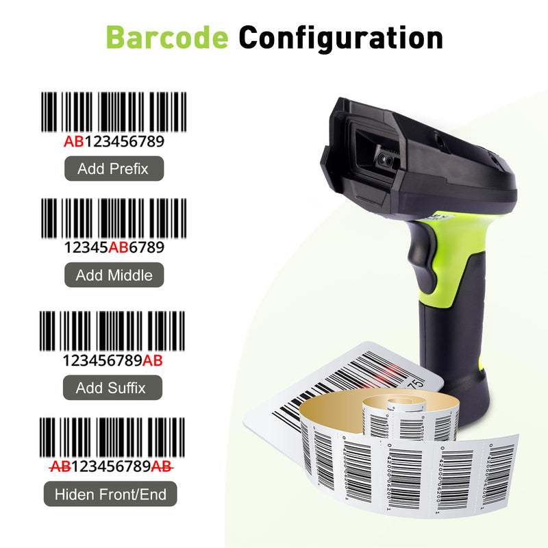 2D Wireless Barcode Scanner, Portable Inventory Scanner & Data Collector with 2.0 Inch LCD Screen and 2.4G Wireless Dongle Built in Stand for Warehouse, Express, Library,Pharmacy,Supermarket 2D Inventory Scanner
