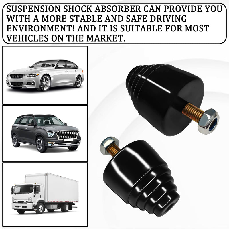 2PCS Rear Bump Stops, Suspension Bump Stopper Air Shocks for Cars Shock Absorbers All Purpose Bump Stop for Shock Absorption and Cushioning Absorbers for Cars Trucks Vans Off-Road Vehicles Black