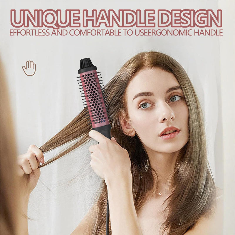 Ionic Thermal Round Heated Hot Brush - 38mm/1.7 Inch Barrels, 5 Temperature Settings, Natural Curls & Shinier Hair, Dual Voltage, UK Plug, Professional Hair Styler