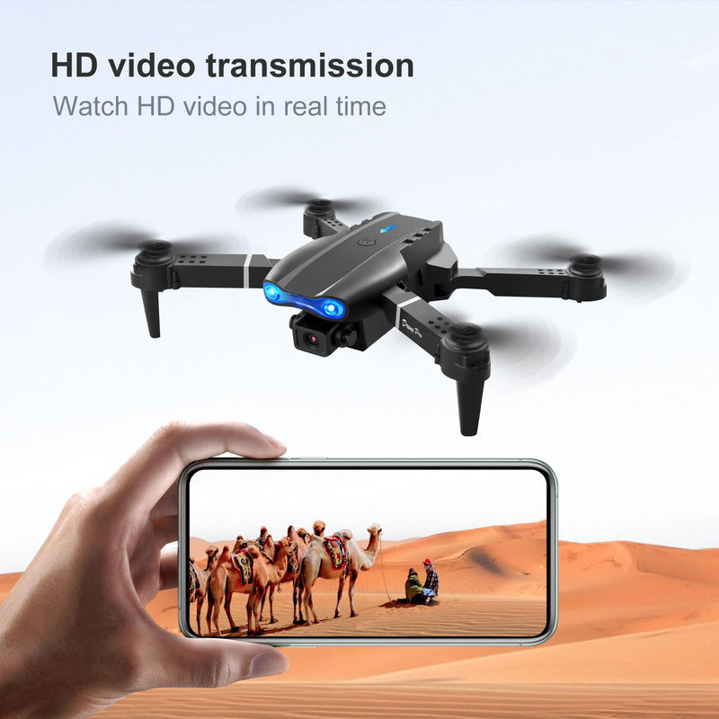 FPV Drone with 1080P Dual HD Cameras Upgraded Version RC Quadcopter for Adults, Beginner WiFi RC Drone Live Video, One Key Take Off/Land E99Black