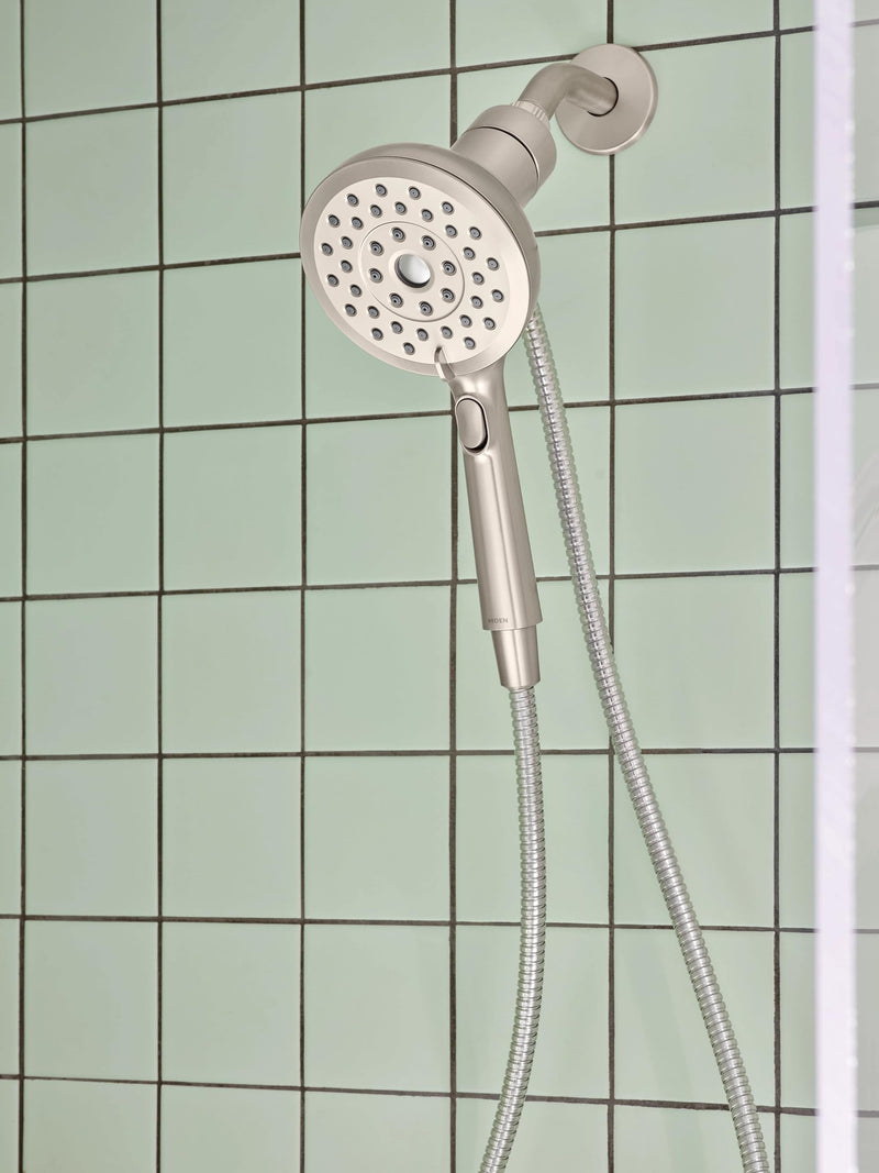 Moen Verso Handshower, Detachable Round Shower Head with Magnetix Docking System, 60" Hose, Spot Resist Brushed Nickel, 220H2SRN Spot Resist Nickel