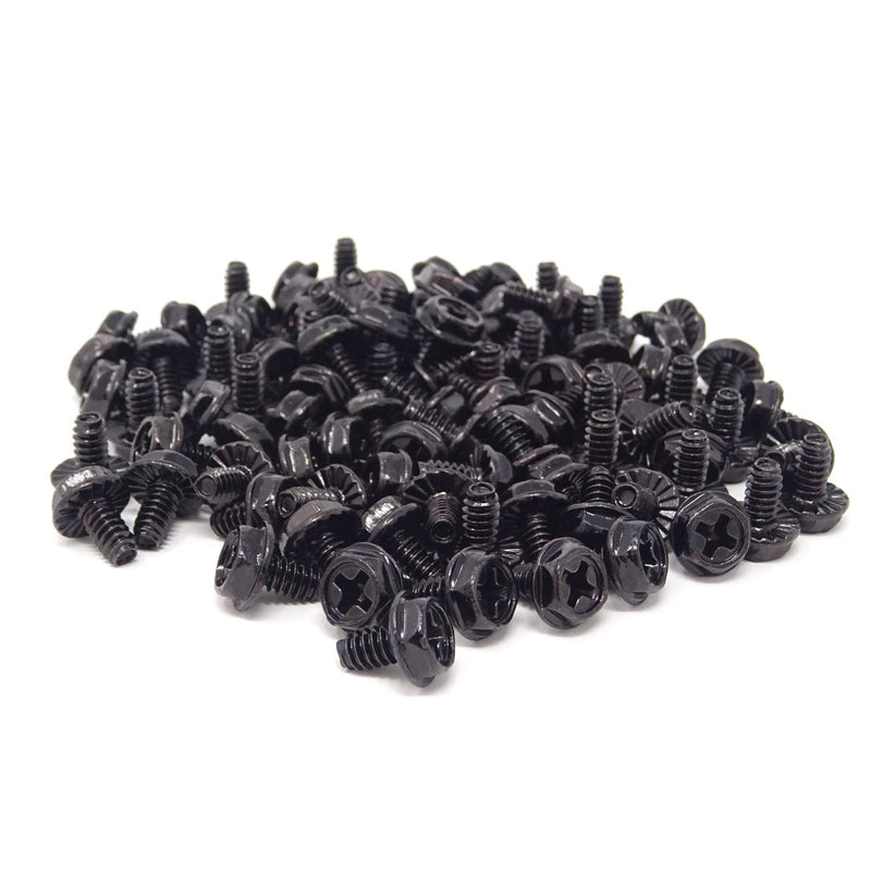 Honbay 100PCS 6#-32x6 Hex Phillips Head Replacement PC Computer Case Mounting Screws Fastener for Building Repairing and Maintaining Computer Systems (Black Zinc) Black Zinc