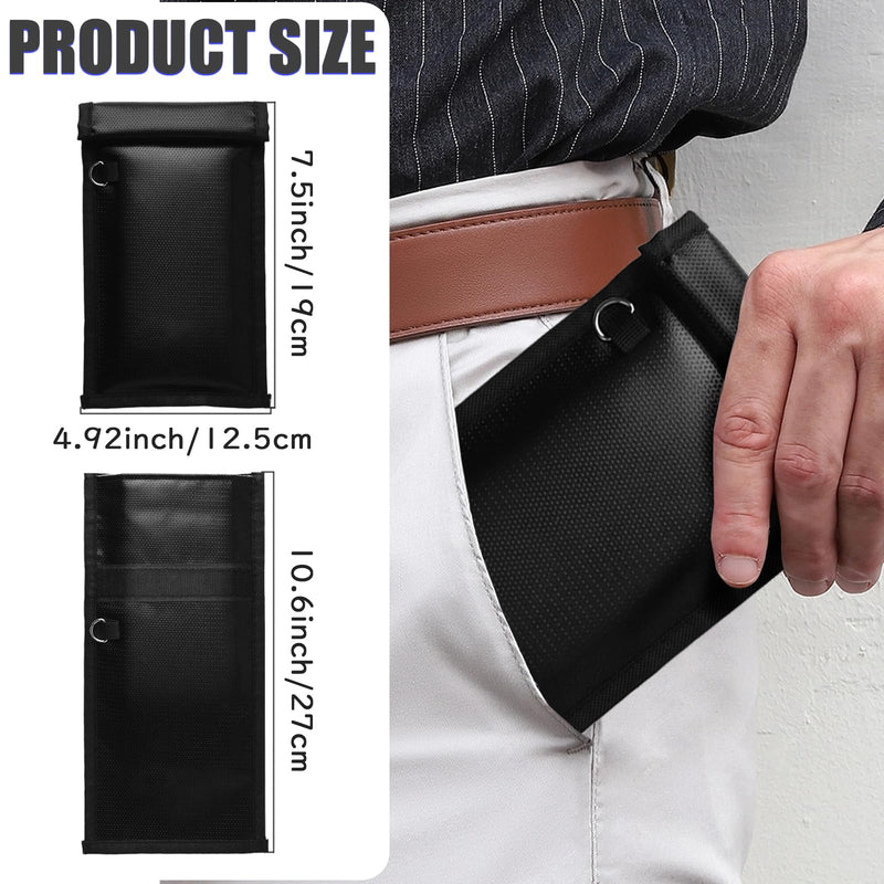 Ykimok Faraday Bag for Phones, Signal Blocker Case with RFID Blocking, Blocks WiFi Bluetooth GPS NFC for Privacy Protection