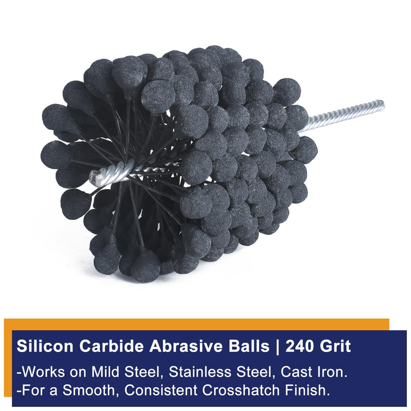 Garhgi 4-1/8"(105mm) Cylinder Hone Tool with 240 Grit Flexible Resilient Silicon Carbide Abrasive Balls for Large Stroke Engine Brake Rotors Pistons Crosshatching Deglazing on Steel Cast Iron Metal 4.125"(105mm)