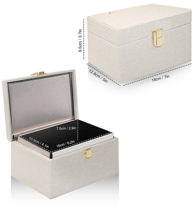JXE JXO Faraday Box for Car Keys, RFID Key Fob Protector, Car Key Signal Blocker, RFID Signal Blocking Case Shielding Pouch PU Leather Car Key Wallet Case （Beige） Beige