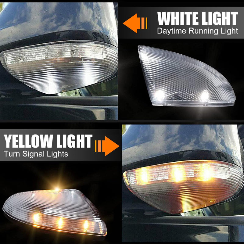 Front Mirror Turn Signal Puddle Light for Dodge Ram 1500 2009-2018,Side Marker LED Light Lamp Assembly for Ram Replace 68064949AA/48AA (Left (Driver) Side) Left (Driver) Side