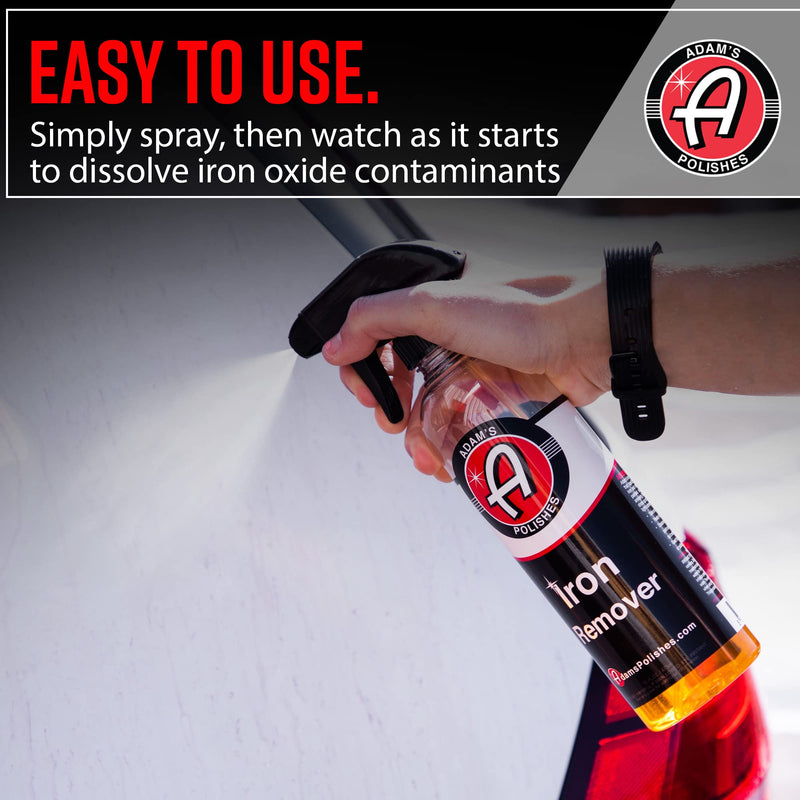 Adam's Polishes Iron Remover (16oz) - Iron Out Fallout Rust Remover Spray for Car Detailing | Remove Iron Particles in Car Paint, Motorcycle, RV & Boat | Use Before Clay Bar, Car Wax or Car Wash 16 fl. oz
