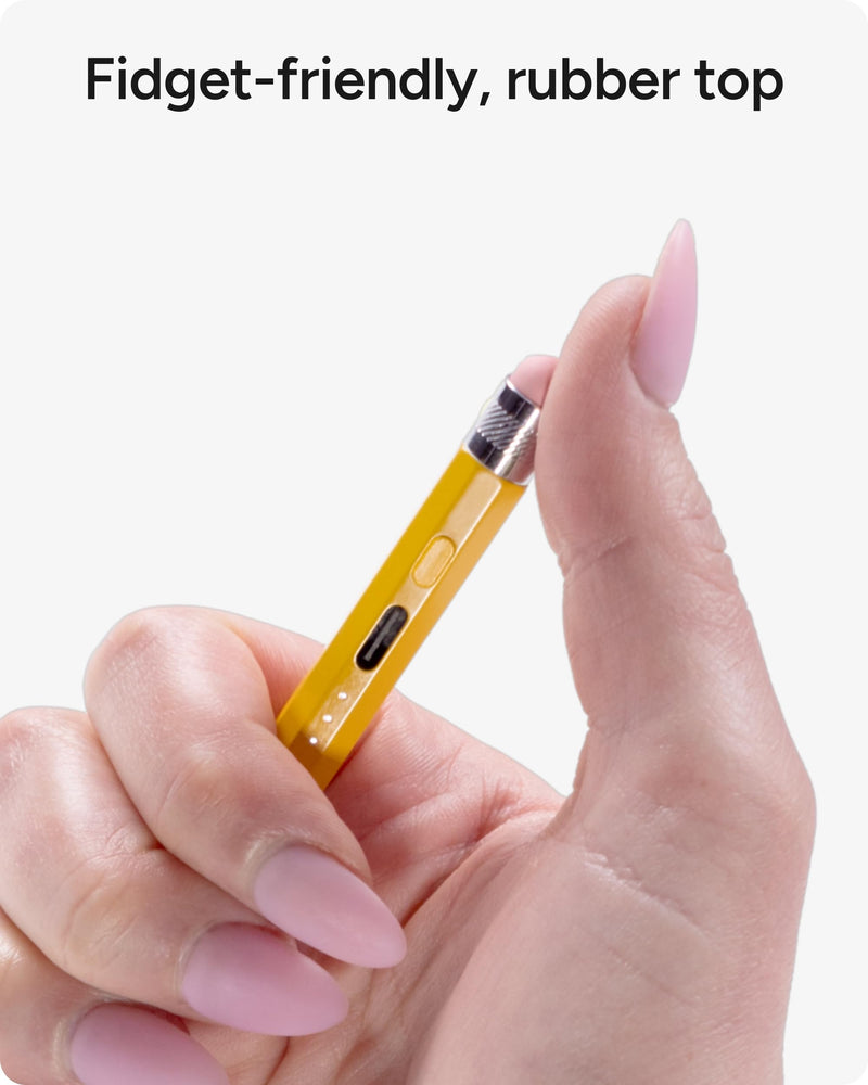 ZAGG Oxford Stylus for iPad Pro 11/13 M4 M5, iPad Air 11/13 M2 M3 M4, iPad 10/9/8/7/6th Gen/A16, Mini 6/5 A17 Pro—Pencil with Palm Rejection, Tilt Sensitivity, & Fidget Clicker Gen 3 Yellow