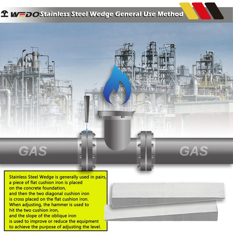 WEDO 2pcs Stainless Steel Flange Wedge Set, Pipe Fitting Welding Tools,Spreading Flanges Triangle Tool,Rust-proof, Corrosion resistant, Die-forged,Size150*25 * 13mm(6”*1”*1/2”) 150*25*13mm(6”*1”*1/2”)