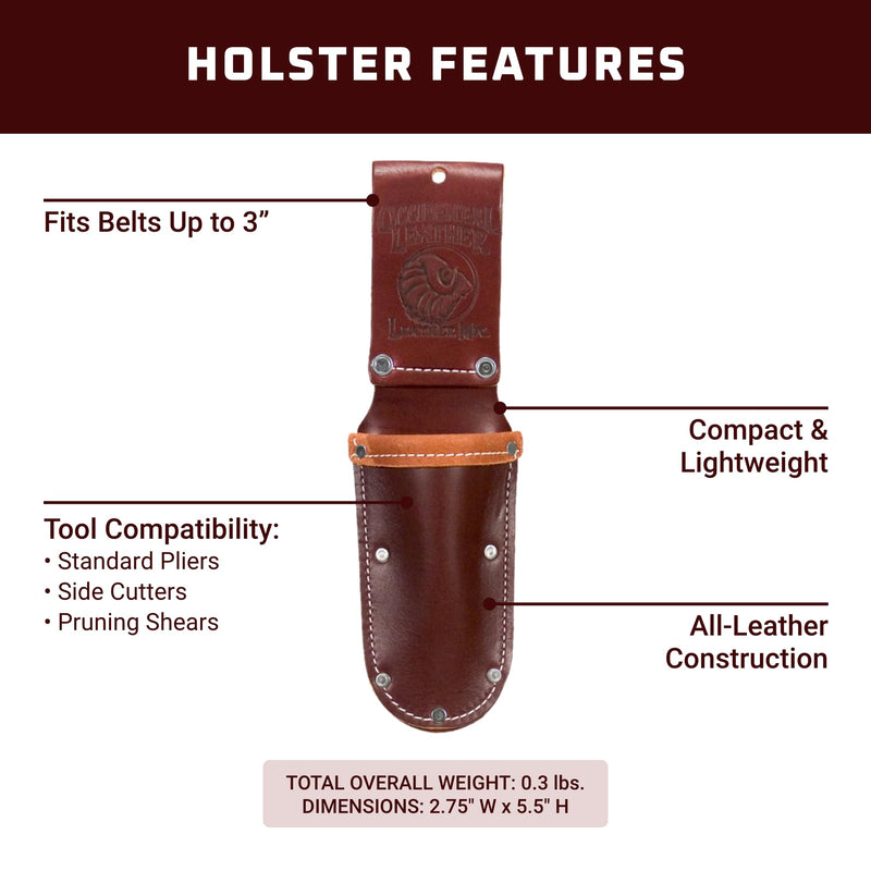 Occidental Leather Shear Holster - Universal Fit - Compact & Lightweight - Fits Up to a 3" Belt - Secure Tool Access - Durable - Made in USA