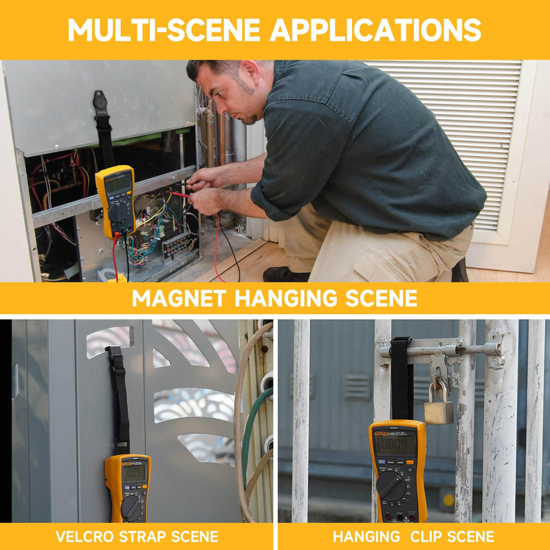 KingSung Hard Case Bundle with Magnet Hanging Strap for Fluke 117/115/116/114/113 Digital Multimeters carrying case bundle with magnetic hangin strap