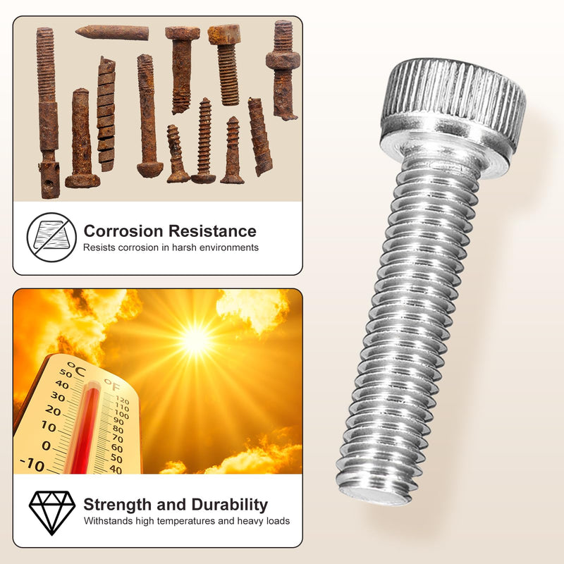 METALLIXITY Socket Head Cap Screws Kit (M2x4/6/8/10/12,M2.5x8/10/12/16,M3x6/8/10/12/16) 1200Pcs, Stainless Steel Allen Socket Drive - Machine Internal Hex Screw, Silver M2,M2.5,M3mm 1200