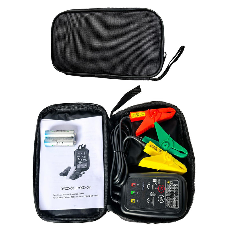 Professional Grade Non-Contact 3 Phase Sequence Tester - 70-600V AC | Phase Rotation & Live Wire Detector | Electrician Tool Kit Essential, 20" Clamps Live Wire & Circuit Break Detector