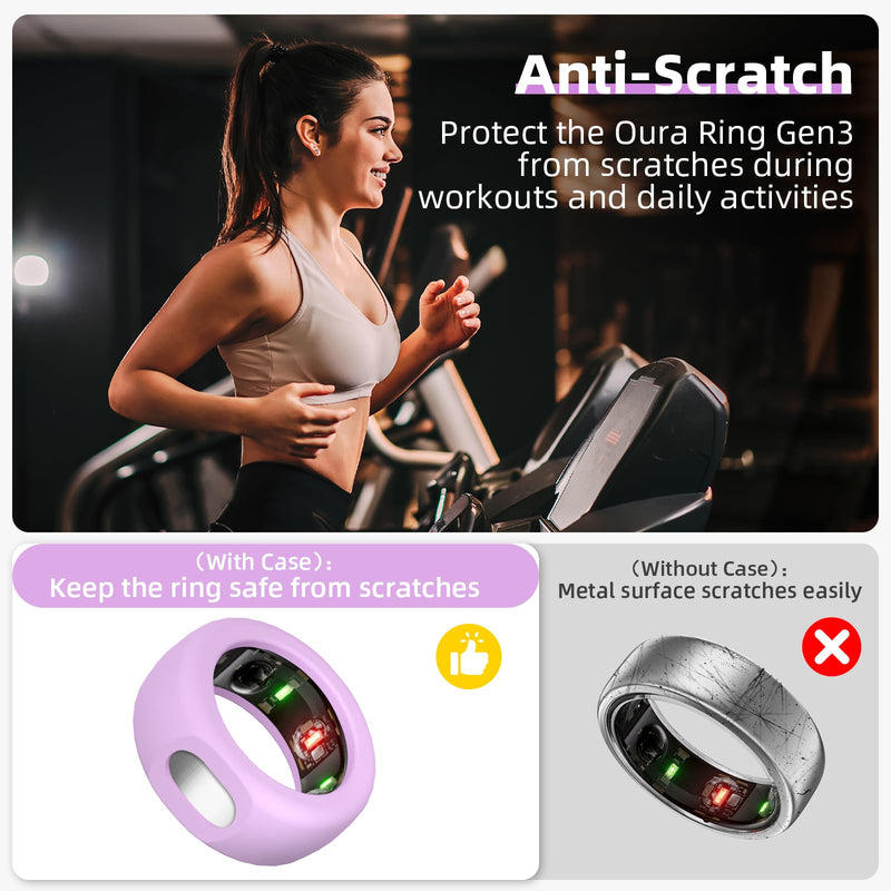 6Pack Ring Protector for Oura Ring Gen 3, Stretchy Silicone Oura Ring Cover Protector for Workout & Daily Life (Pink+Purple+White+Black+2Clear, M (8/9/10)) M (8/9/10) Pink+Purple+White+Black+2Clear