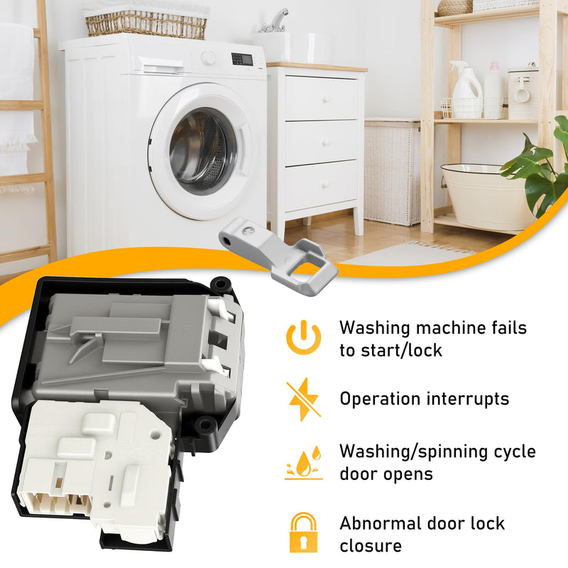 EBF61315802 Washer Door Lock Switch with MFG63099101 Strike for L.G Washer WM4000HWA WM3770HVA WM3080CW WM3670HVA WM3500CW WM8000HVA WM3600HVA by TOMOON