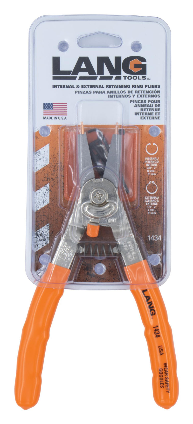 A & E Hand Tools Lang Tools 1434 Internal/External Quick Switch Retaining Ring Pliers and Tip Kit