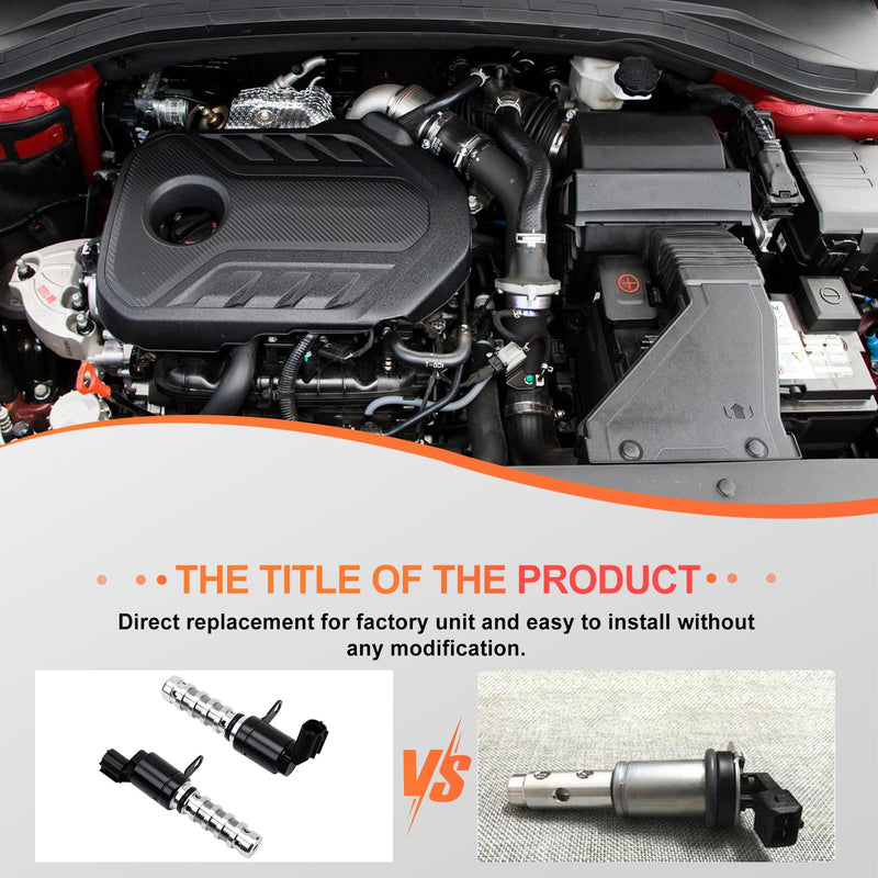 VVT Solenoid Intake & Exhaust Compatible with Hyundai/Kia Camshaft & Crankshaft Position Sensor Kit Fit for Santa Fe/Sonata/Optima 2011-2015 2.0L/2.4L Replace# 24375-2G500 243552G500