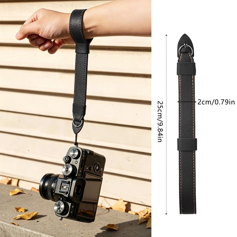 Camera Wrist Stra - Camera Straps for Photographers, Camera Hand Strap | Adjustable Wrist Camera Strap with Safer Connector for DSLR SLR Mirrorless Cameras (Black)