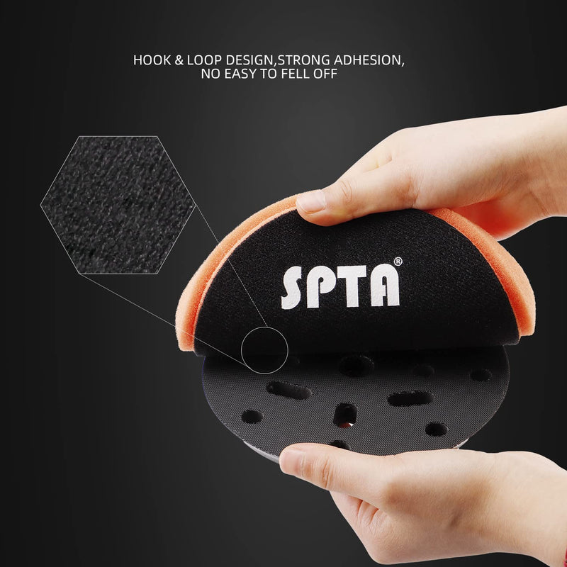 Buffing Sponge Pads, SPTA 5Pcs 6.5 Inch Face for 6 Inch 150mm Backing Plate Compound, Cutting Polishing Pad Kit for Car Buffer Polisher Compounding, Polishing and Waxing -SQMIX65
