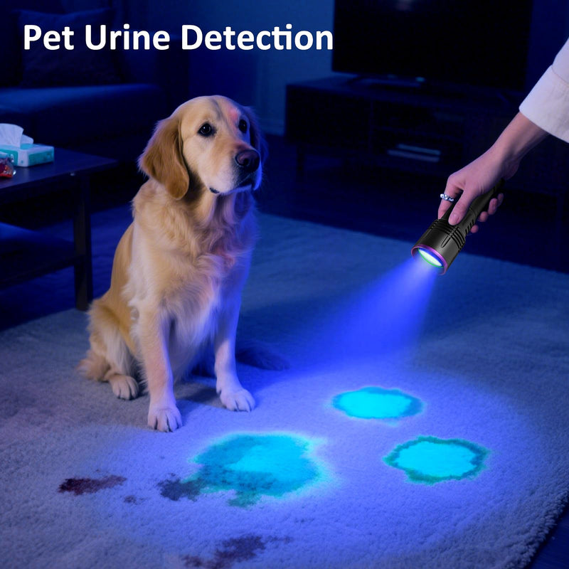 365nm UV Flashlight Rechargeable Black Light Flashlight Powerful, LCD Display Handheld UV Light for Pet Urine Detection,Resin Curing,Travel,Yooperlite,Scorpion,Blood Tracking,Rocks,Minerals,AC Leak