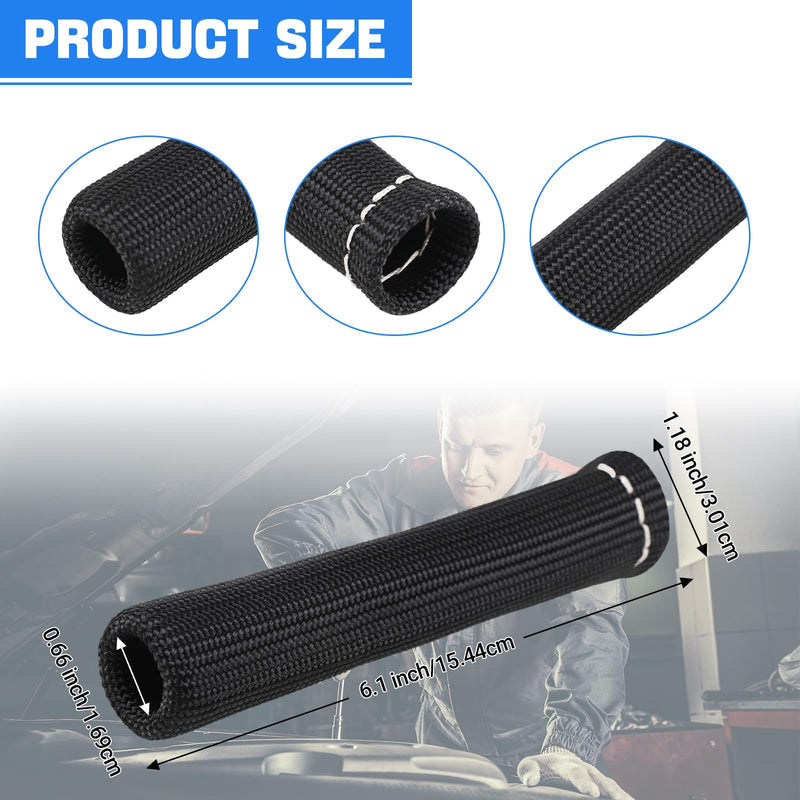 Spark Plug Wire Heat Shield Sleeve 2500° Spark Plug Boot Protector Boots Wrap for SBC BBC 350 454 8PCS Plug Wire Covers Black