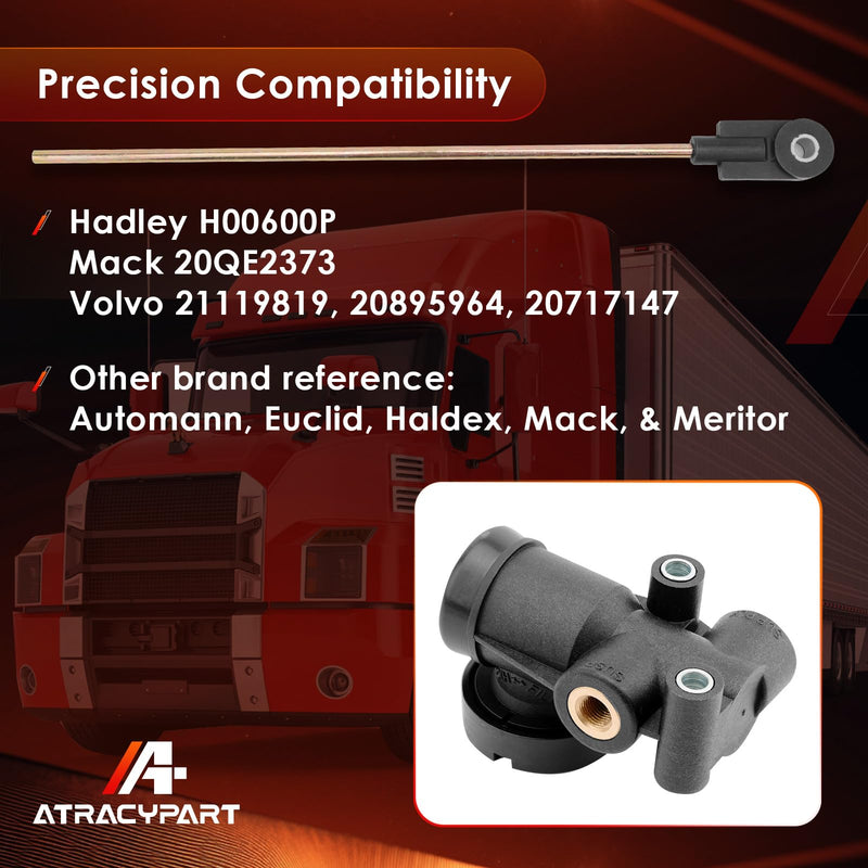 Cabin Air Height Leveling Control Valve Kit, Compatible With Hadley H00600P, Mack 20QE2373, Replaces# F245563, 1/4" NPT Port