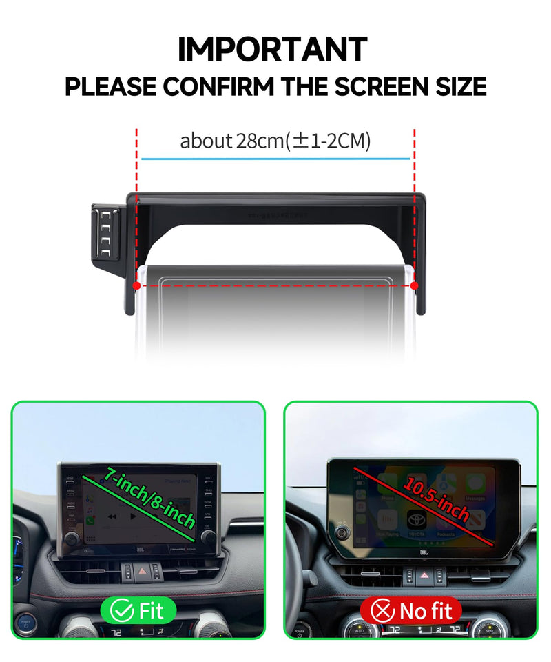 Qi2.2 25W Wireless Charger Car Phone Mount for Toyota RAV4/Hybrid 2019-2025 | 7/8" Screen,Magsafe Accessories Fast Charging Magnetic Cell Phone Holder Clip Compatible with iPhone Android,Navigation Stand
