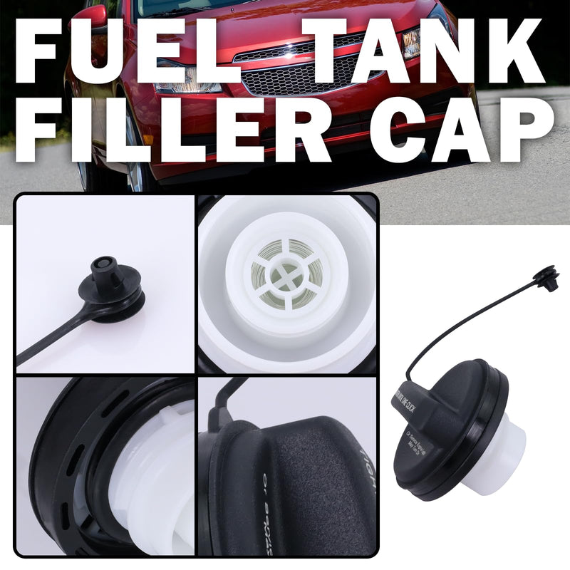 Fuel Cap Gas Cap Fits 2012-2019 Chevy Cruze 2014-2016 silverado 2012-2014 Express&GMC Sierra 1500 2012-2020 Express&GMC Sierra Savana 2500 3500 2015-2016 Yukon Suburban Cadillac Escalade Black