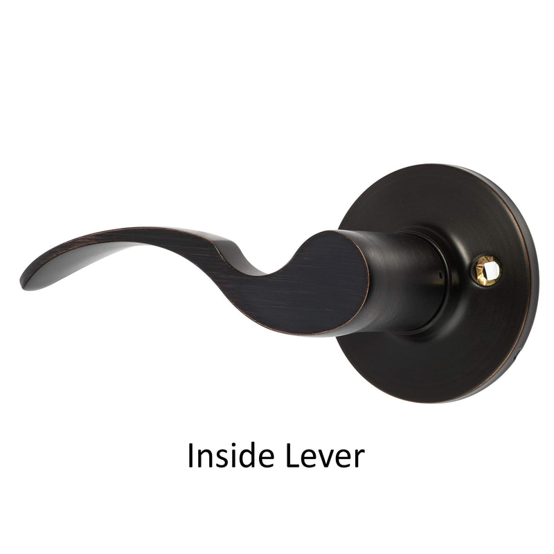 Dynasty Hardware MON-82-12P Monterey Passage Door Lever Set, Aged Oil Rubbed Bronze (Hall/Closet)