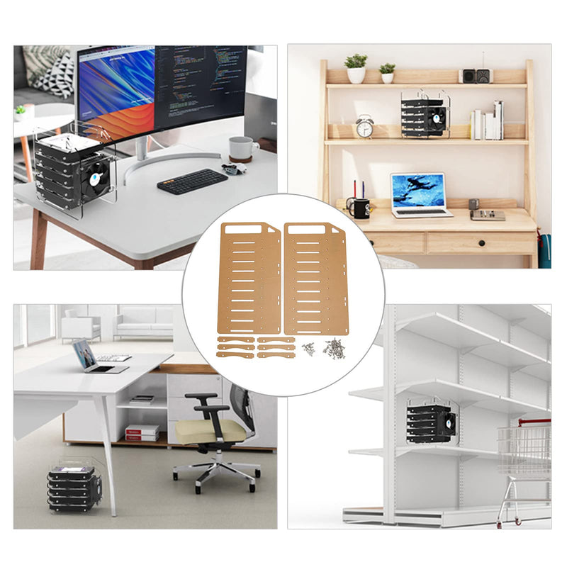 DIY Hard Drive Bracket, Multi Layer Acrylic Rack for Desktop with Accurate Mounting Hole, Supports Multiple 3.5inch Hard Drives, Easy Installation (10 Layers) 10 Layers