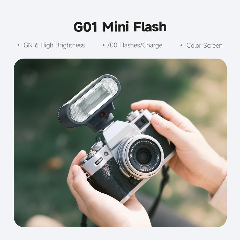 PHOTOOLEX Mini Camera Flash,GN 16, 10 Power Levels Mini Manual Flash for Canon/Sony zv1/Sony zve10 /Ricoh gr3/Fuji f1-230 Full-Power Flashes/6500K±200K/1.5S Recycle
