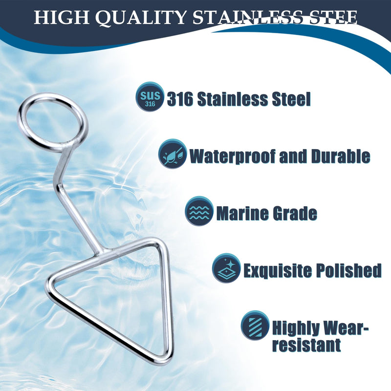 SHENGHUISS Portable Dock Cleats 316 Stainless Steel Boat Dock Cleats, No-Tool Mooring Cleat for Docks/PWC/Canoes/Most Ropes ect (1 Pack/2 Pack/4 Pack) 2 Pack