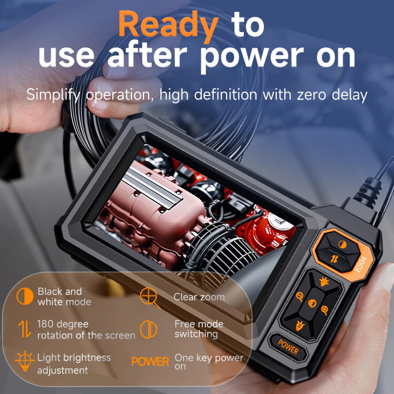 Endoscope Camera with Light, Borescope Inspection Camera 16.5 FT with 4.3 Inch HD Display, 1080P Snake Camera 8 LEDs IP67 Waterproof 1800mAh, for Automotive Pipe Plumbing HVAC Wall Inspection | 1080P snake camera, 8 LED lights, IP67 waterproof probe, 1...