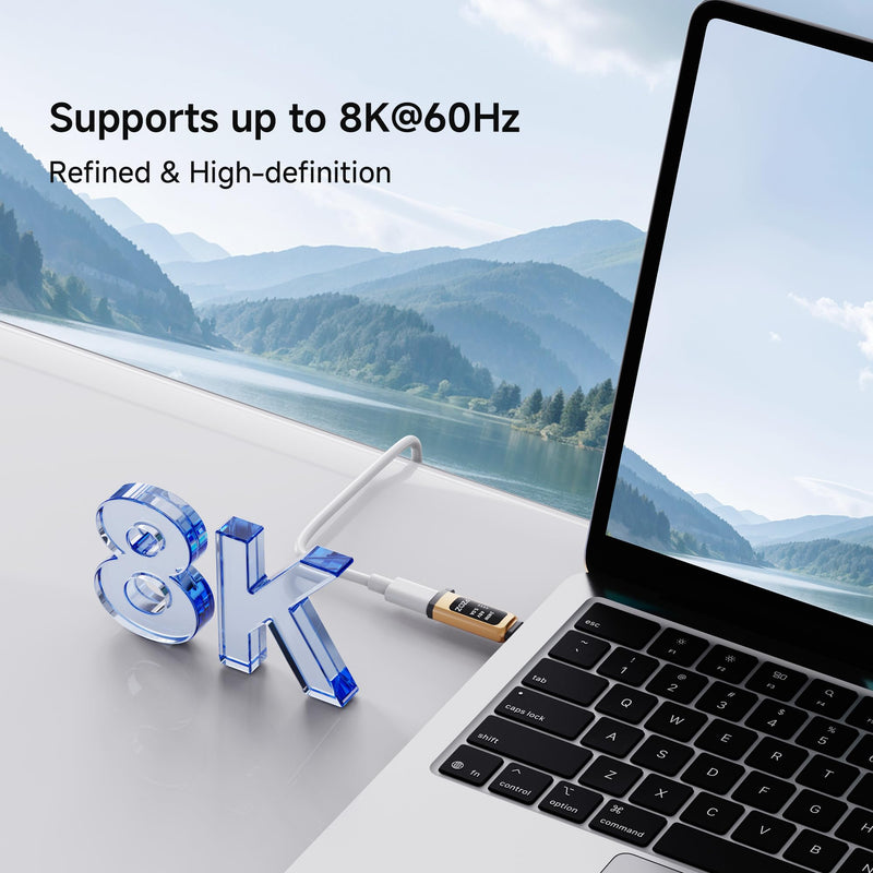 pzoz USB C Extender Adapter, 240W PD 3.1, 40Gbps Data, 8K@60Hz | Extend USB-C connections with 240W PD charging, 40Gbps transfer, 8K video, LED display and Thunderbolt 4/3 support. 2