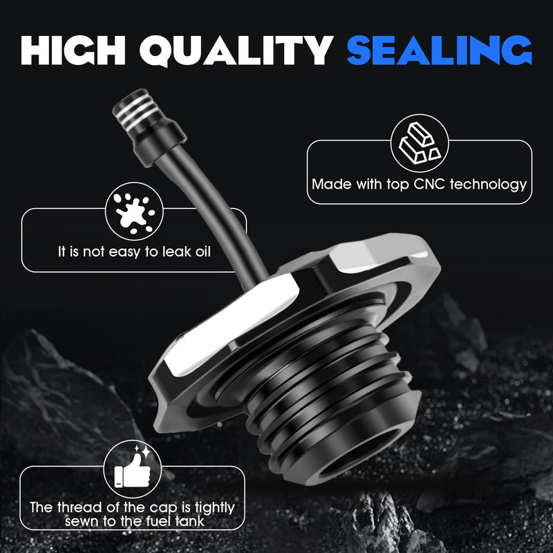 Dirt Bike Gas Fuel Tank Cap Cover with Vent Hose CNC for CRF 110 125F CRF110 CRF125F CRF125FB Big Wheel 2019-2024 Black CRF110 CRF125F/FB