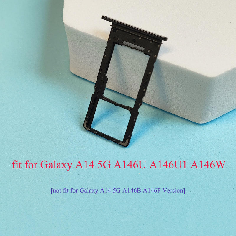 Galaxy A146w Replacement Single SIM Card Tray Holder Parts for Samsung Galaxy A14 (5G) SM-A146 A146W A146U 6.5 Inches [not fit for A146B A146F Version]-Black Color Black-SingleSIM